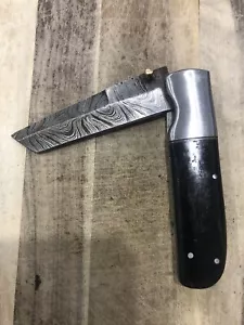 Damascus Steel 4” Tanto Blade Folding Pocket Knife With Sheath - Picture 1 of 20