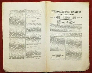 VG620-GIORNALINO, L' INDICATORE SANESE E GROSSETANO, SCIENZE ED ARTI, 14/1/1834 - Picture 1 of 2