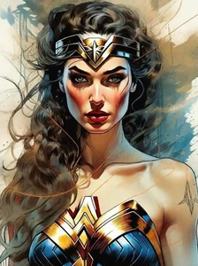 Wonder Woman Kunst Poster 24x36 Kostenloser Versand  - Bild 1 von 1