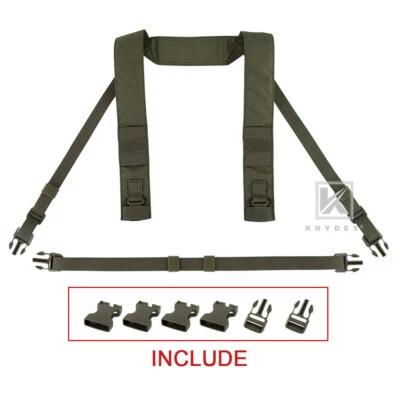 KRYDEX Fat Strap and Back Strap Shoulder Harness Ranger Green for MK3 Chest Rig