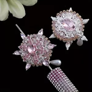 2pcs/lot Rotatable Rhinestone Sunflower Bead for DIY Phone Pen Bag Chain Modern - Picture 1 of 5