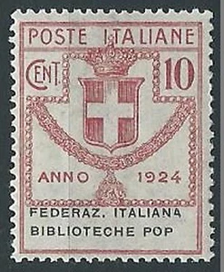 1924 REGNO PARASTATALE 10 CENT VARIETà SENZA PUNTO DOPO POP MNH ** - W163 - Picture 1 of 1