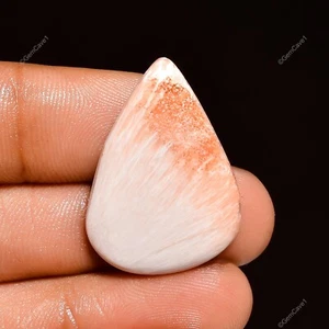 Natural Pink Scolecite Gemstone 16.50 Cts Loose Pear Cabochon 28X20X5 mm - Picture 1 of 6