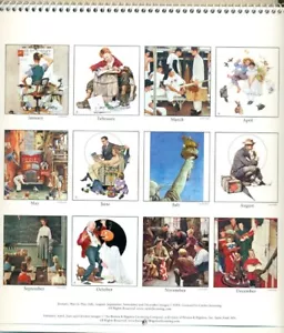 COLLECTIBLE CALENDAR-2019-NORMAN ROCKWELL-LOVE LETTERS+PALS+ROOKIE+LIBERTY+SONG - Picture 1 of 2