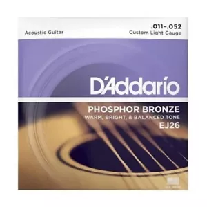 3PACK D'Addario EJ26 Phosphor Bronze Custom Light 11-52 Acoustic Guitar Strings - Picture 1 of 2