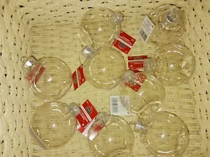 Christmas DIY CleAr Fillable Plastic Ornamnt ROUND (Lot Of 10) - Picture 1 of 1