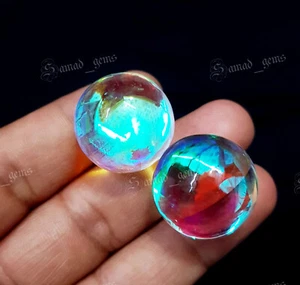 Super Mystic Quatz Balls Gemstone - Mystic Balls Shape Gemstone Multi Colour - Picture 1 of 7
