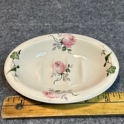Vintage Crowne Oakes Designs Rose Floral Design Ceramic Soapdish - Image 1 of 4