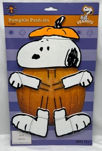 2012 Peanuts Pumpkin Snoopy Madera Halloween Calabaza Push-Ins Decoraciones NUEVO - Imagen 1 de 4