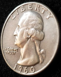 1960 D Washington Quarter #330051 Actual Pic - Bild 1 von 3