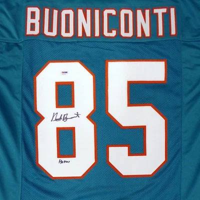 Miami Dolphins Nick Buoniconti Autographed Signed Teal Jersey "HOF 01" PSA/DNA - Image 1 of 4