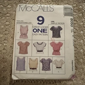 Top Pullover Años 90 9 Looks Patrón Fácil Tallas 14-16-18 McCalls 8050 Sin Cortar FF - Imagen 1 de 4