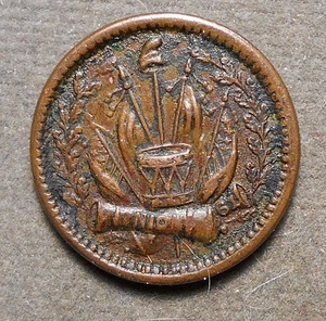 Civil War Patriotic 337/350, Our Navy, R-2, Kupfer, 19mm, xf Detail, Grünspan - Bild 1 von 2