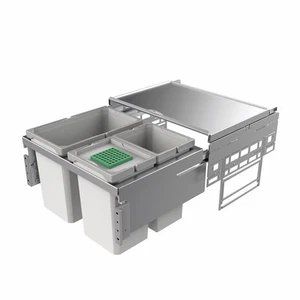 Abfallsammler Cox Base 360 S/600-3 Frontauszug 42 Liter mit Biodeckel hellgrau - Bild 1 von 2