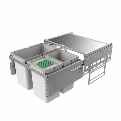 Abfallsammler Cox Base 360 S/600-3 Frontauszug 42 Liter mit Biodeckel hellgrau - Bild 1 von 2