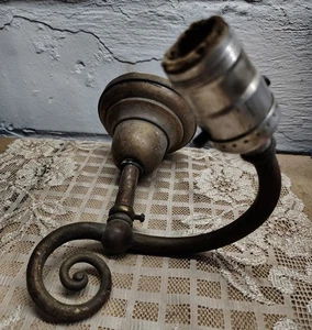 Antique Vintage C.1910 Brass Wall Light Sconce - Picture 1 of 5