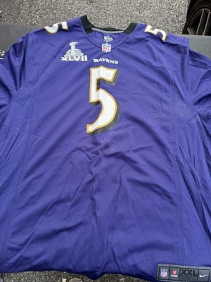 耐克 On Field 巴尔的摩乌鸦队 Joe Flacco 超级碗 XLVII 球衣 男式 XXL 6B — 第 1/4 张图片