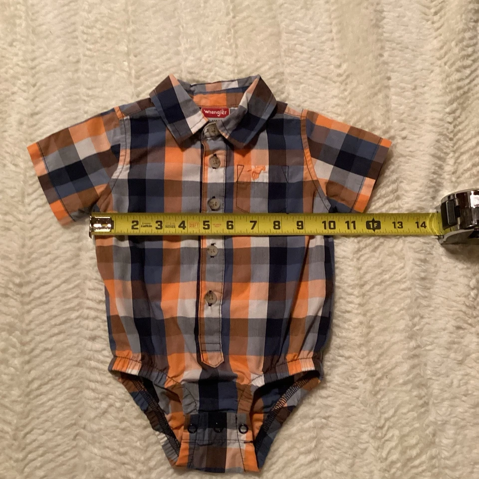Bebé Niño Wrangler 12 Meses Naranja Botón Frontal Logo Bolsillo Camisa  Foto 1 de 4