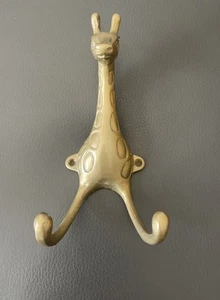 Vintage Messing Giraffe Wandhaken doppelt 6 Zoll - Bild 1 von 10