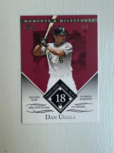 2006 Topps Moments & Milestones #61 Dan Uggla Red 1/1 True 1 of 1 Marlins - Picture 1 of 2