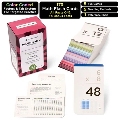 Multiplication Flash Cards – 173 Jumbo Cards 0–12 with Visual Aids  Games - Image 1 of 3