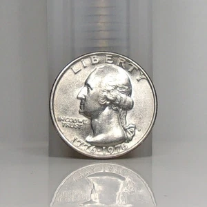 1976 - D Washington Bicentennial Quarter 25C - GEM BU - from ORIGINAL BANK ROLL! - Bild 1 von 3