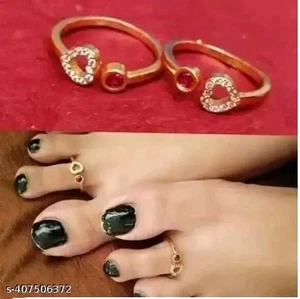 Anillo en forma de corazón Kundan regalo Bollywood dedo del pie circonita circular declaración mujeres usar joyas - Imagen 1 de 2
