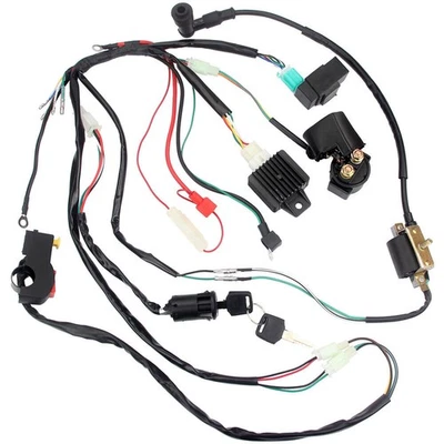 Arnés de cableado telar de cable kit de encendido CDI para 50 70 90CC 110CC ATV eléctrico cuádruple Foto 1 de 4