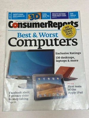 Consumer Reports Magazine June2010 Best Worst Computers Facebook Risk Apple iPad - Image 1 of 2