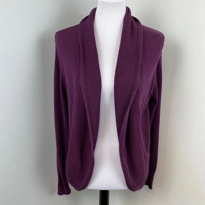 Northcrest Purple Shawl Collar Open Cardigan Large Foto 1 de 4