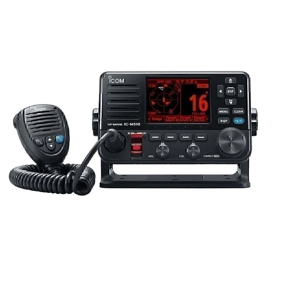 Icom M510 PLUS Class D DSC 25W Color VHF GPS w/AIS Fixed Mount Marine Boat Radio