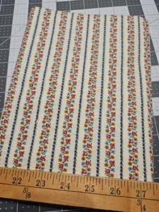 BAMBOLA vintage Cranston VIP a righe fiori cotone floreale tessuto DA MEZZO CORTILE - Foto 1 di 6