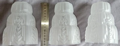 3 tulipe s verre moulé dépoli à gradins art déco pour lustre ou lampe années 30 - Photo 1/4