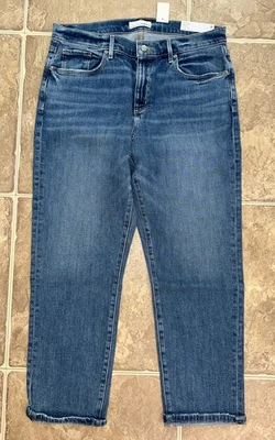 Jeans jeans Ann Taylor Loft novo com etiquetas The Girlfriend cintura média: tamanho 31/12 - Imagem 1 de 4