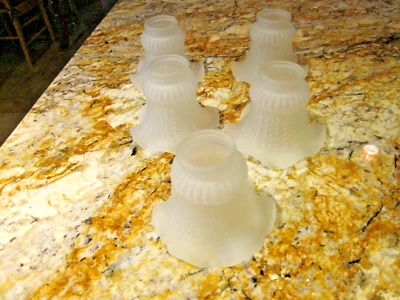 Five (5) Translucent, Swirly White Ceiling Fan Light Shades - Image 1 of 4