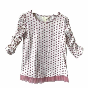 Matilda Jane Shirt Polka Dot Pink Ruffle Size 6 Lunar Fable Top Once Upon A Time - Picture 1 of 9