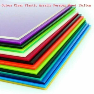 1pcs Clear Colour Plastic Acrylic Perspex Sheet 15x15cm Thickness 2.3mm - Picture 1 of 4