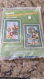 Bucilla Kit 4731 Jungle Harmony Needlepoint Elephant Zebra 11" x 18" NOS Sealed - Picture 1 of 5