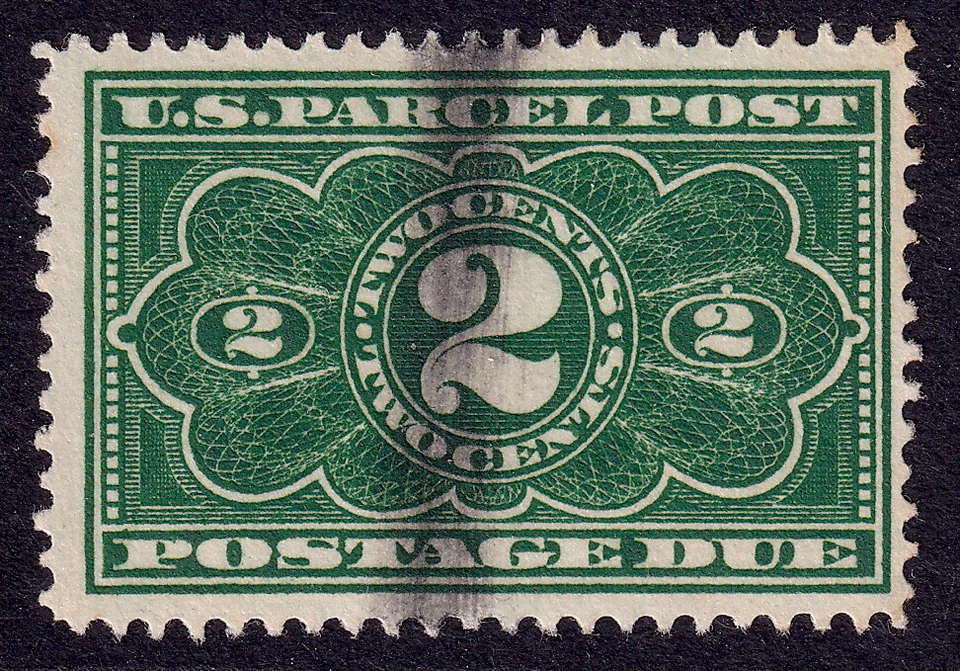 US Scott JQ2, 1913 Parcel Post, 2c dark green, VERY FINE USED - Image 1 of 1