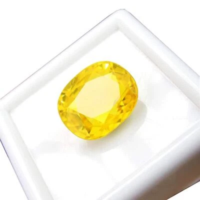 5.25 Ratti 4.00 Carat Cultured Yellow Sapphire Gemstone Certified Pukhraj Stone - Image 1 of 2