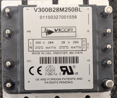 New, Vicor, V300B28M250BL, DC DC CONVERTER 28V 250W - Image 1 of 4