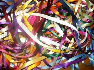 20m (20 X 1 metre) Double sided 10mm wide Satin Ribbon Off Cuts Bundle - Picture 1 of 4