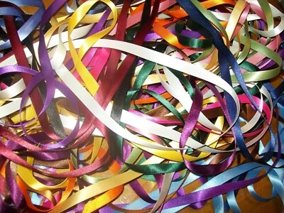 20m (10 x 2 metre) Double sided 10mm wide Satin Ribbon Off Cuts Bundle - Image 1 of 4