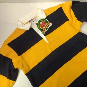 Barbarian Rugby Wear Shirt Long Sleeve Youth L Yellow Blue Striped Canada Made - Picture 1 of 6