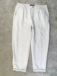 Nino Cerruti Pants Mens 38x30 True 36x28 Beige Linen/Cotton Casual Resort Travel - Picture 1 of 10