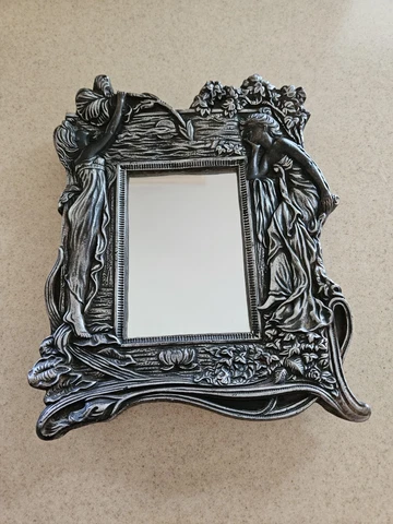 ART NOUVEAU SILVER/BRONZE WALL MIRROR Cover