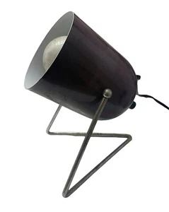 Vintage 1950's Mid Century Modern Brown Enameled Spotlight Table / Wall Lamp - Picture 1 of 7