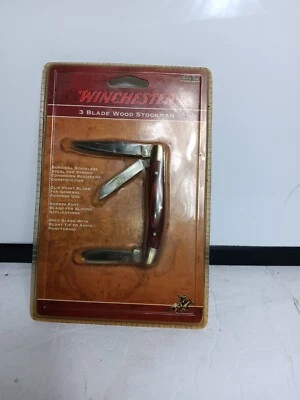 Cuchillo Carpeta Winchester 3 Hojas Stockman, Bolsillo Plegable Incrustación Madera Nuevo Sellado Foto 1 de 2