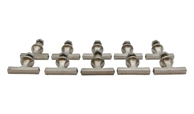 Juego de 10 perillas de gabinete de cajón de níquel cepillado modernas vintage en forma de T Foto 1 de 4