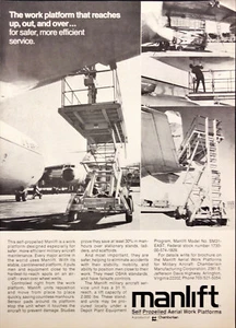 1977 Manlift Aerial Work Platforms Print Ad Air Force Military Aircraft - Picture 1 of 1